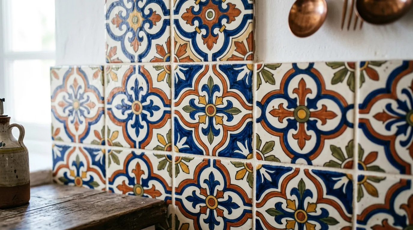Layer tile where the room needs pattern inspiration for a Spanish-style home.